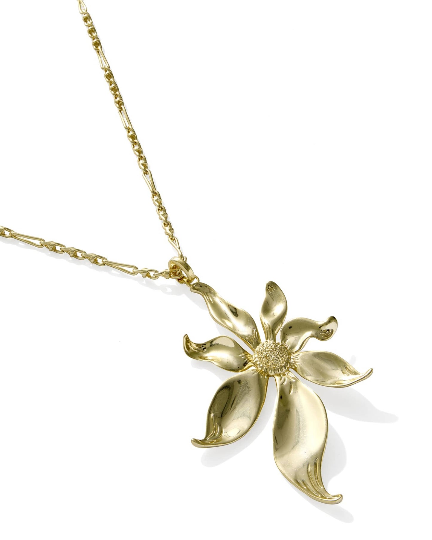 Kendra Scott Anya Flower Long Pendant Necklace-Gold