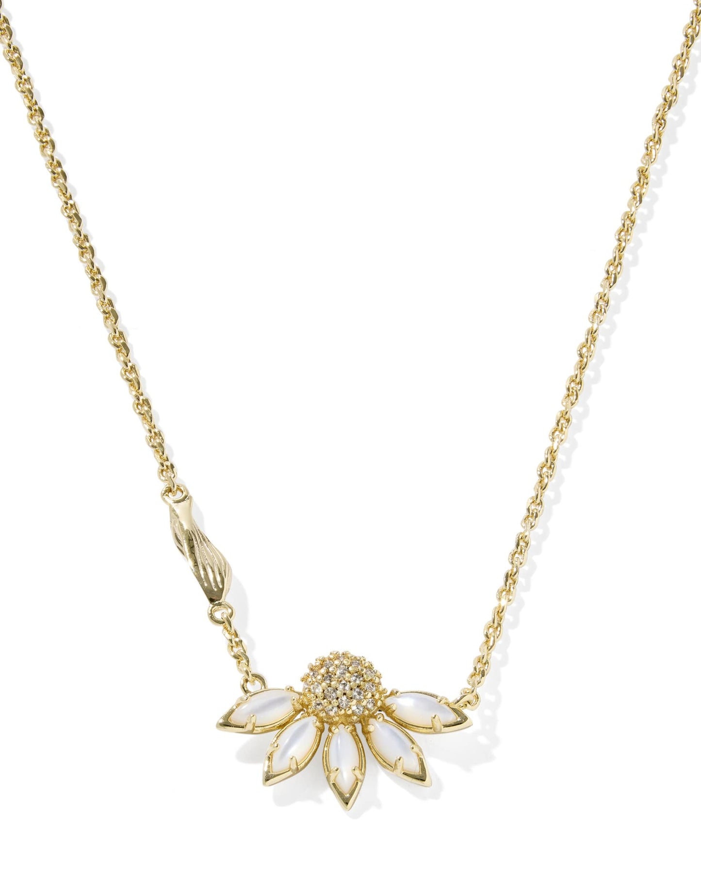 Kendra Scott Anya Flower Short Pendant Necklace - Gold Ivory Mix