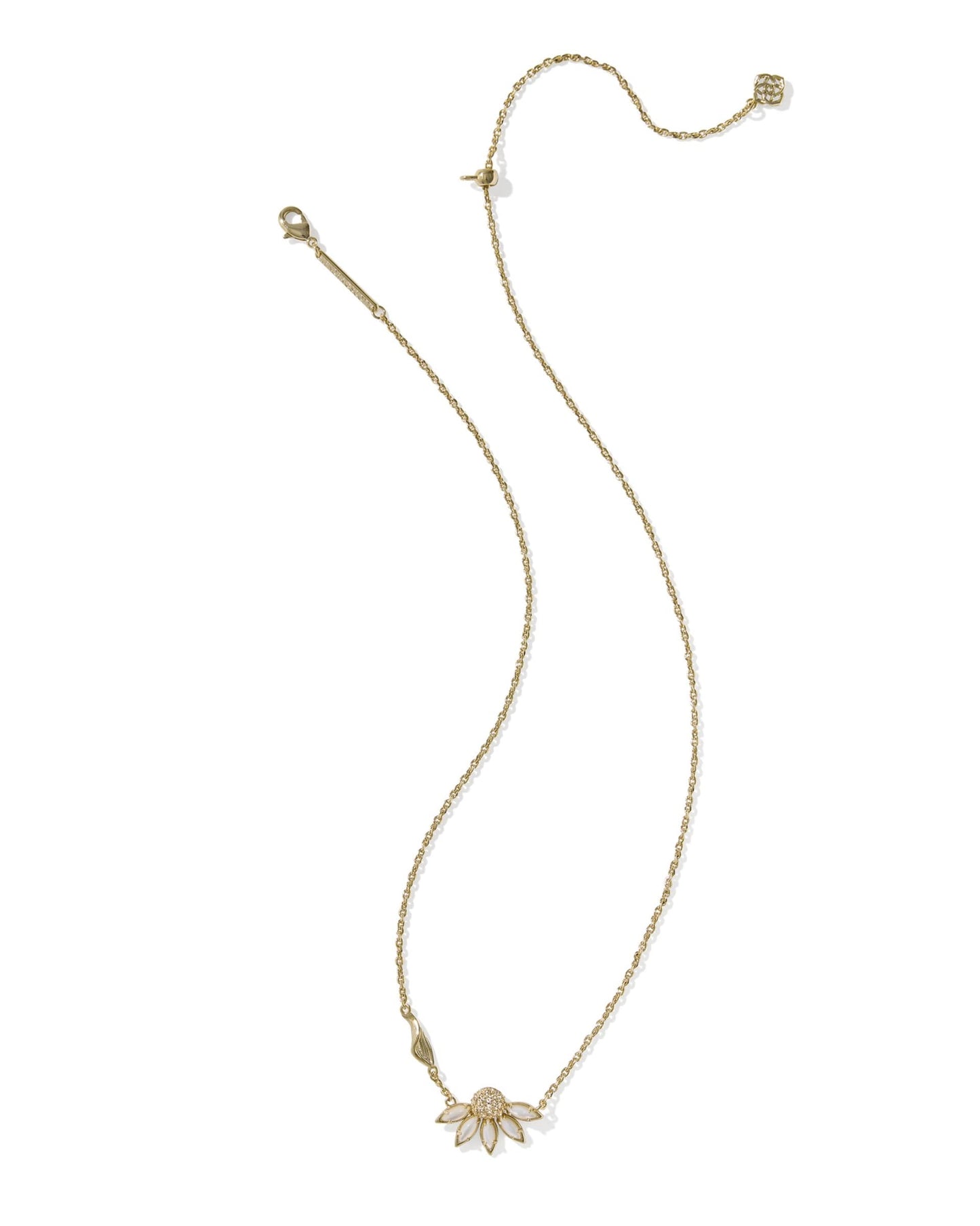 Kendra Scott Anya Flower Short Pendant Necklace - Gold Ivory Mix