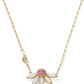 Kendra Scott Anya Flower Short Pendant Necklace - Gold Light Pink Mix