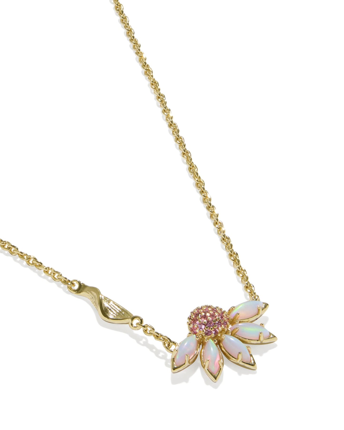 Kendra Scott Anya Flower Short Pendant Necklace - Gold Light Pink Mix
