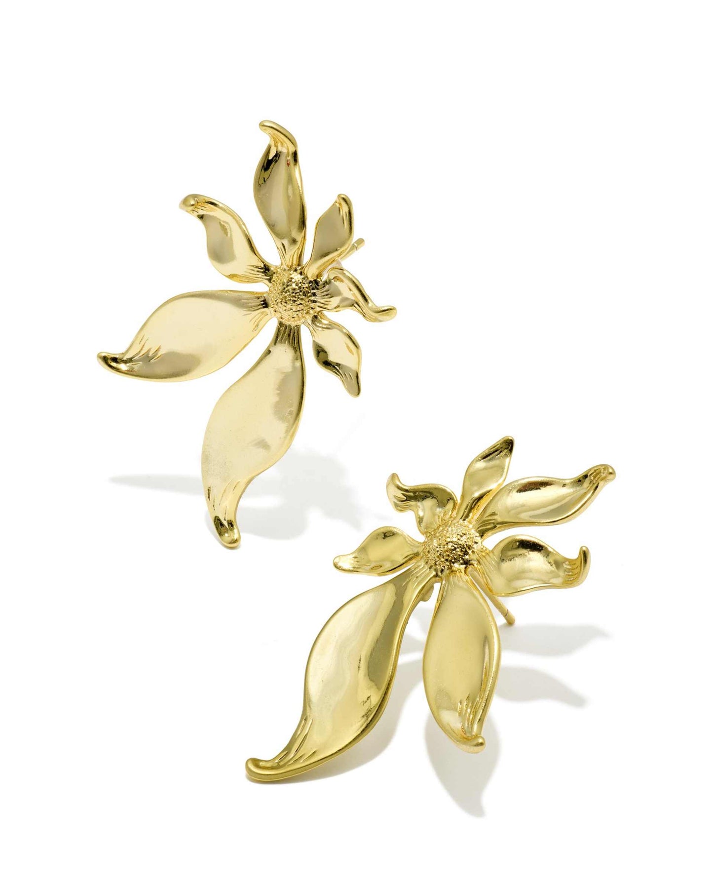 Kendra Scott Anya Flower Stud Earrings-Gold