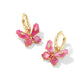 Kendra Scott Bianca Butterfly Huggie Earring-Gold Pink Mix