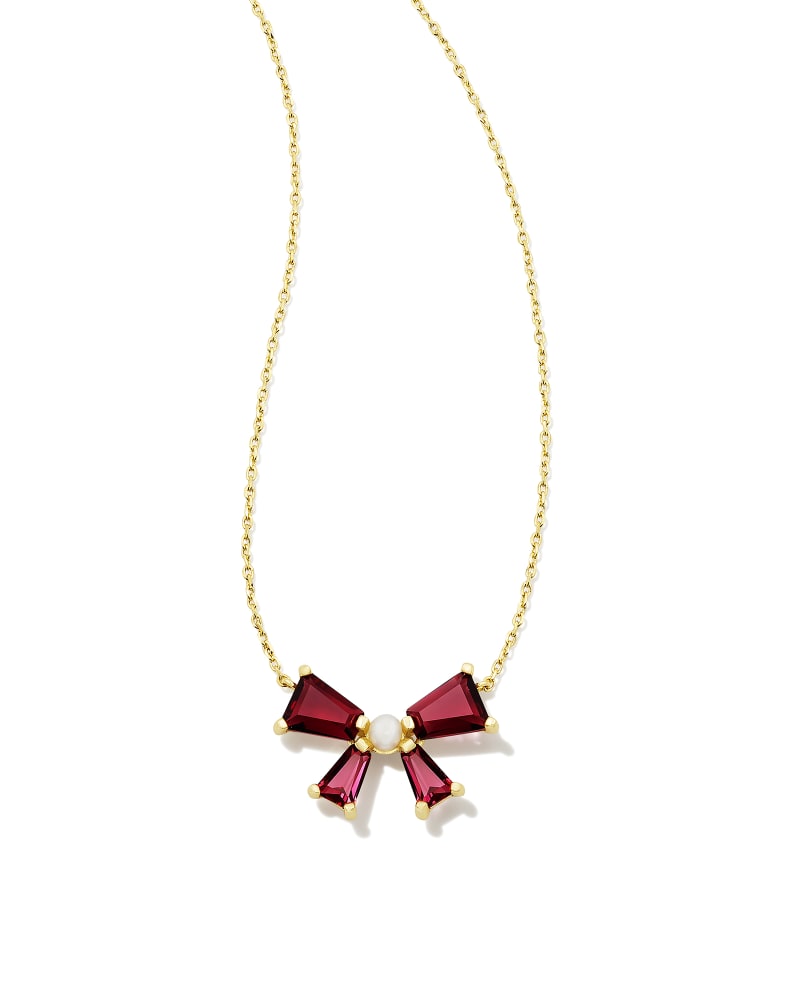 Jae Gold Star Small Short Pendant Necklace in Cranberry Illusion - The  Trendy Trunk