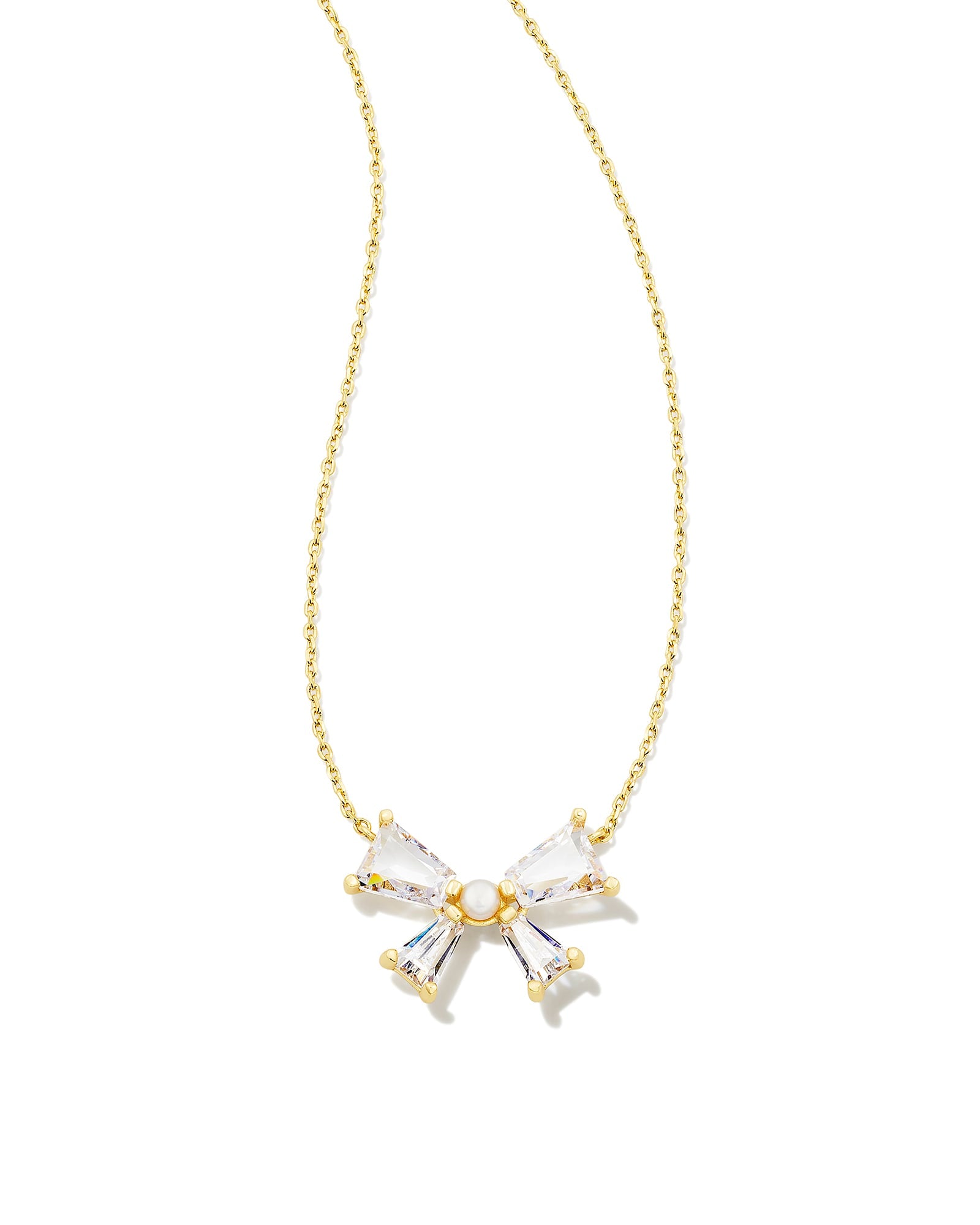 Diamond Gold Bow Necklace Shortener