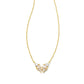 Kendra Scott Blair Butterfly Small Short Pendant Necklace- Gold White CZ