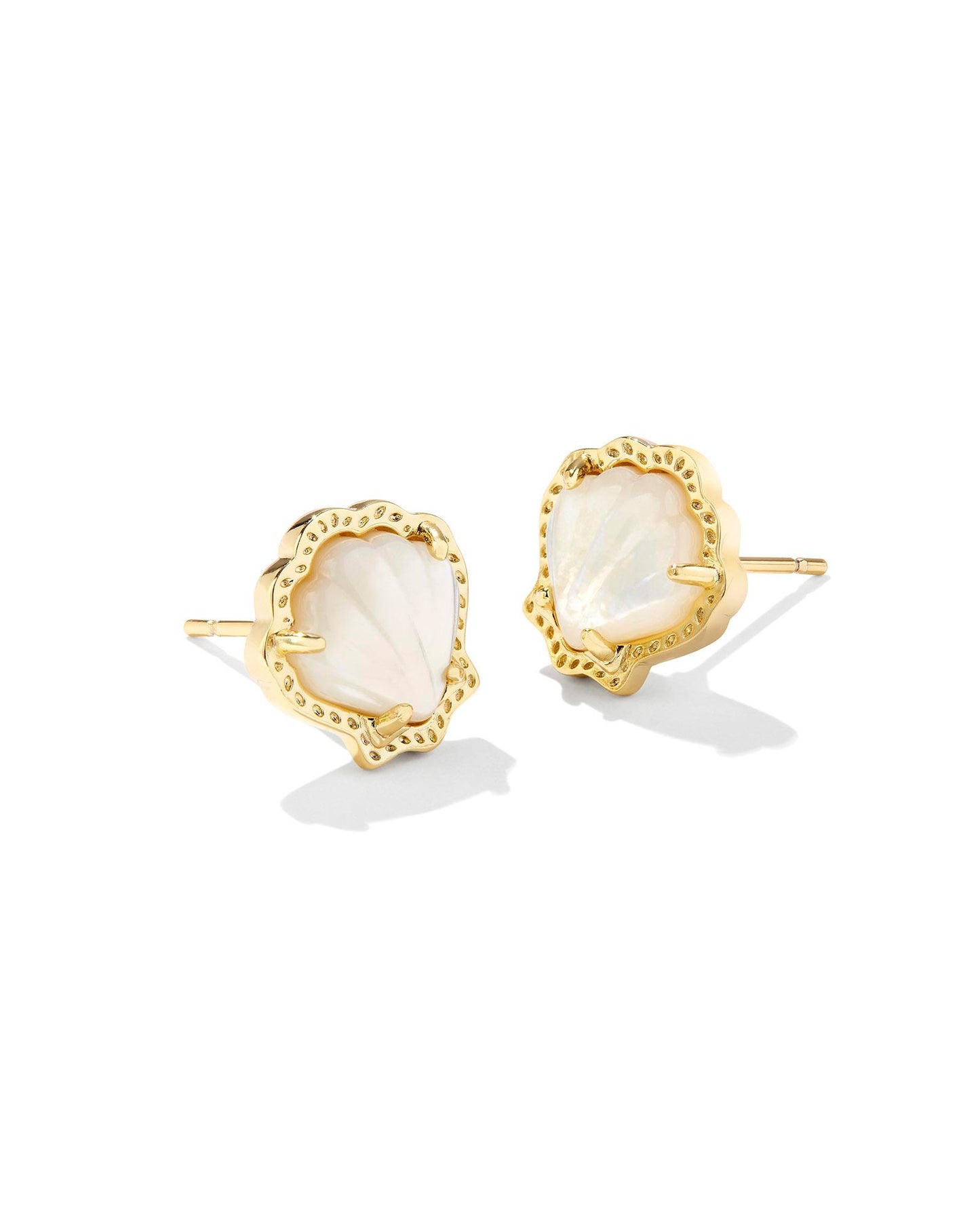 Kendra Scott Brynne Shell Stud Earring- Gold Ivory MOP