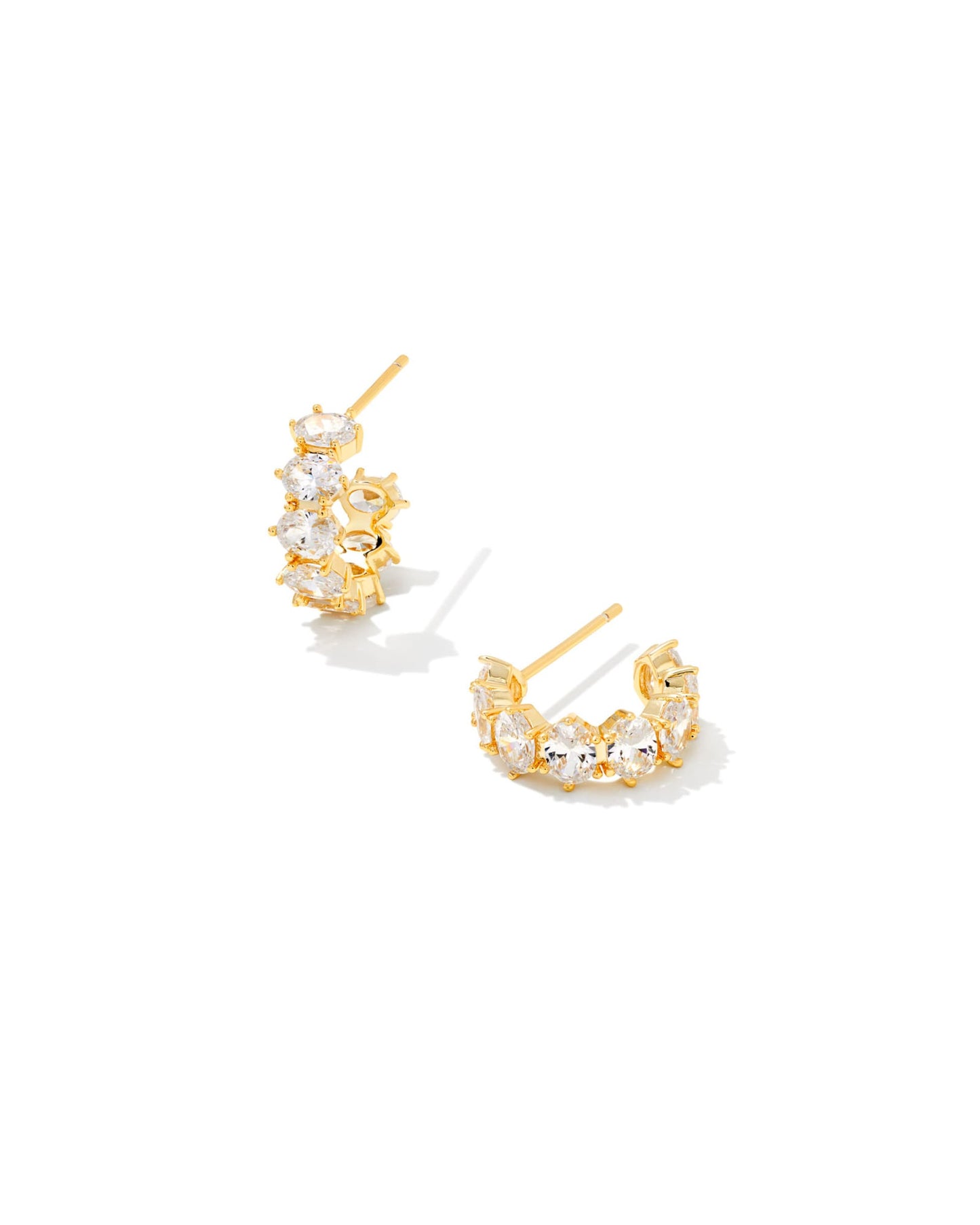 Kendra Scott Cailin Earrings-Gold/White CZ