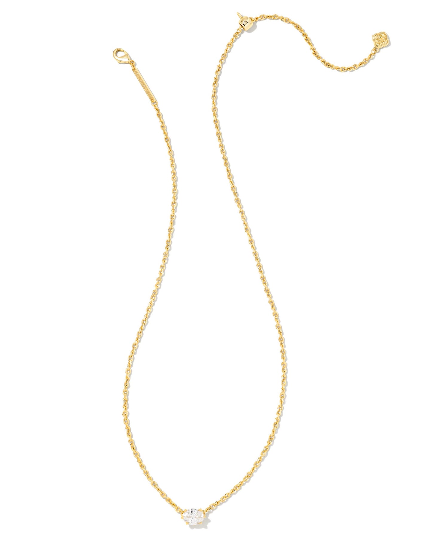 Kendra Scott Cailin Pendant Necklace-Gold/White CZ