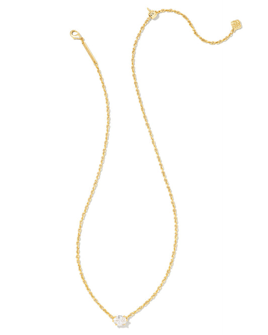 Kendra Scott Cailin Pendant Necklace-Gold/White CZ