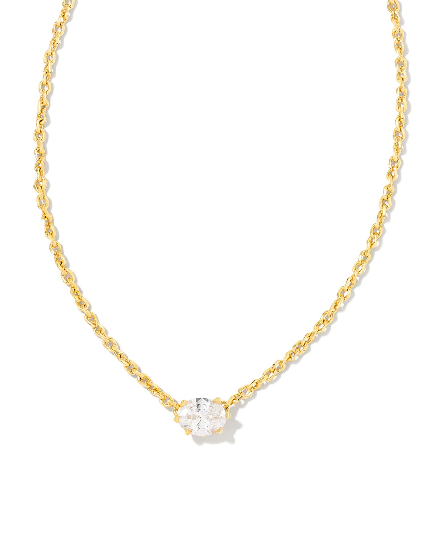 Kendra Scott Cailin Pendant Necklace-Gold/White CZ