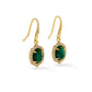 Kendra Scott Daphne Crystal Frame Drop Earring-Gold Green Malachite