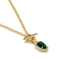 Kendra Scott Daphne Crystal Frame Toggle Necklace-Gold Green Malachite