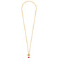 Kendra Scott Daphne Crystal Frame Toggle Necklace-Gold Dark Pink Illusion