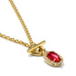 Kendra Scott Daphne Crystal Frame Toggle Necklace-Gold Dark Pink Illusion