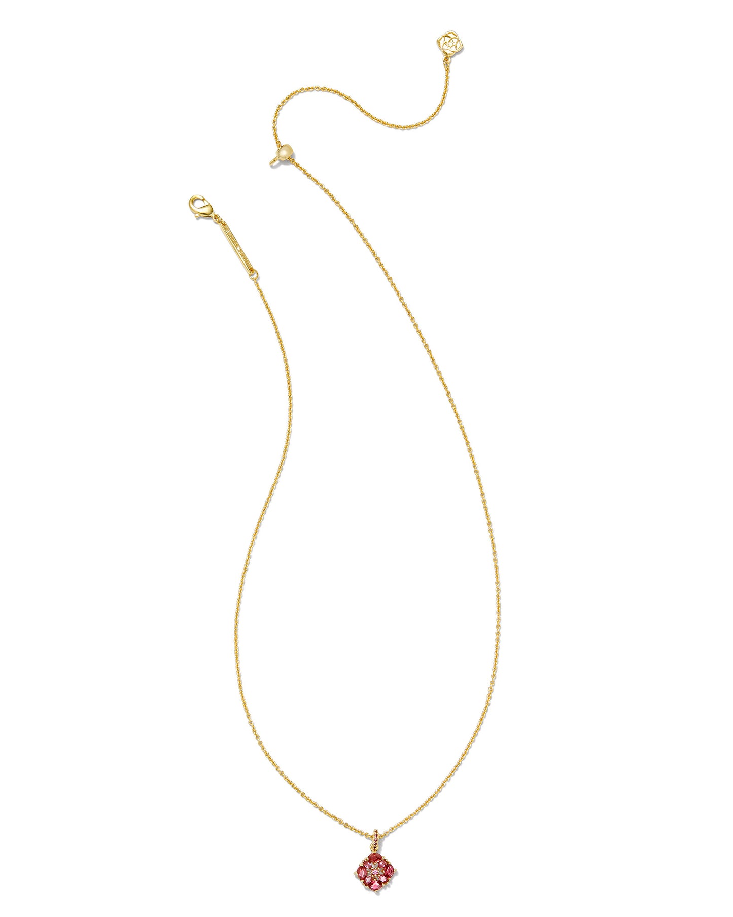 Kendra Scott Dira Crystal Pendant Necklace-Gold Pink Mix