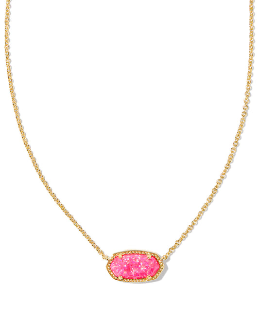 Kendra Scott Elisa Necklace-Gold Bright Pink Opal