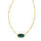 Kendra Scott Faceted Elisa Short Pendant Necklace-Gold Dark Teal Mix