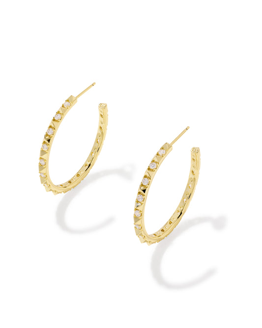 Kendra Scott Fate Hoop-Gold/White CZ