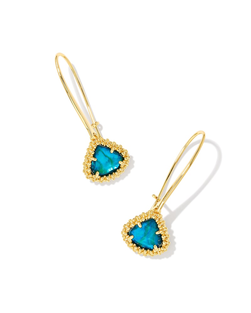 Grayson Gold Stone Stud Earrings in Cobalt Blue Kyocera Opal | Kendra Scott