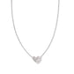 Kendra Scott Holland Heart Pendant Necklace- Silver White Crystal