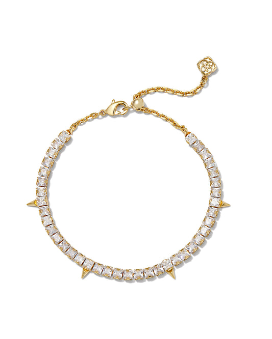 Kendra Scott Jacqueline Tennis Bracelet-Gold White Crystal