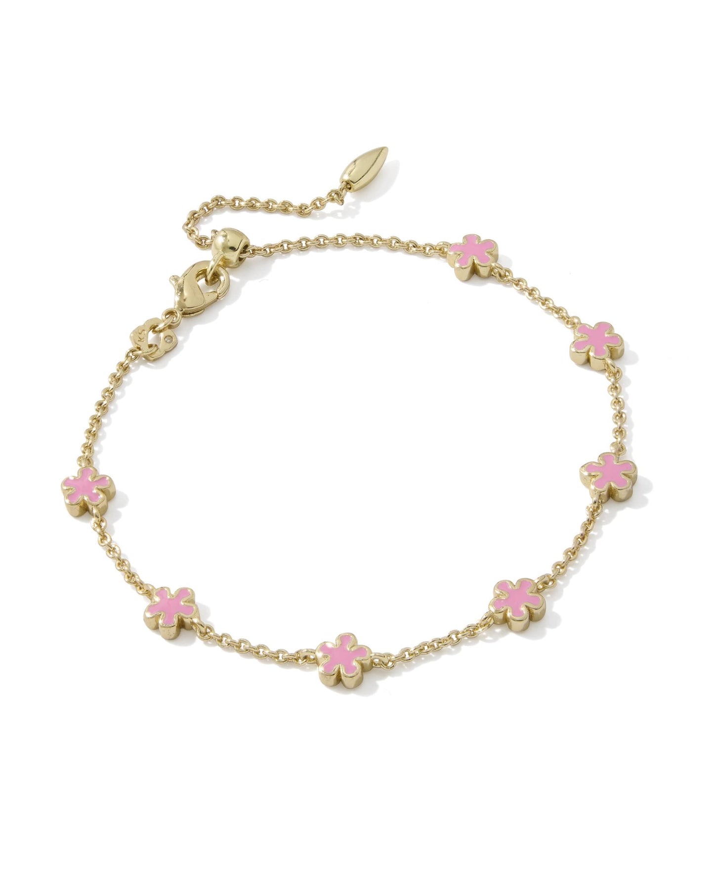 Kendra Scott Jane Delicate Chain Bracelet - Gold Dark Pink Enamel