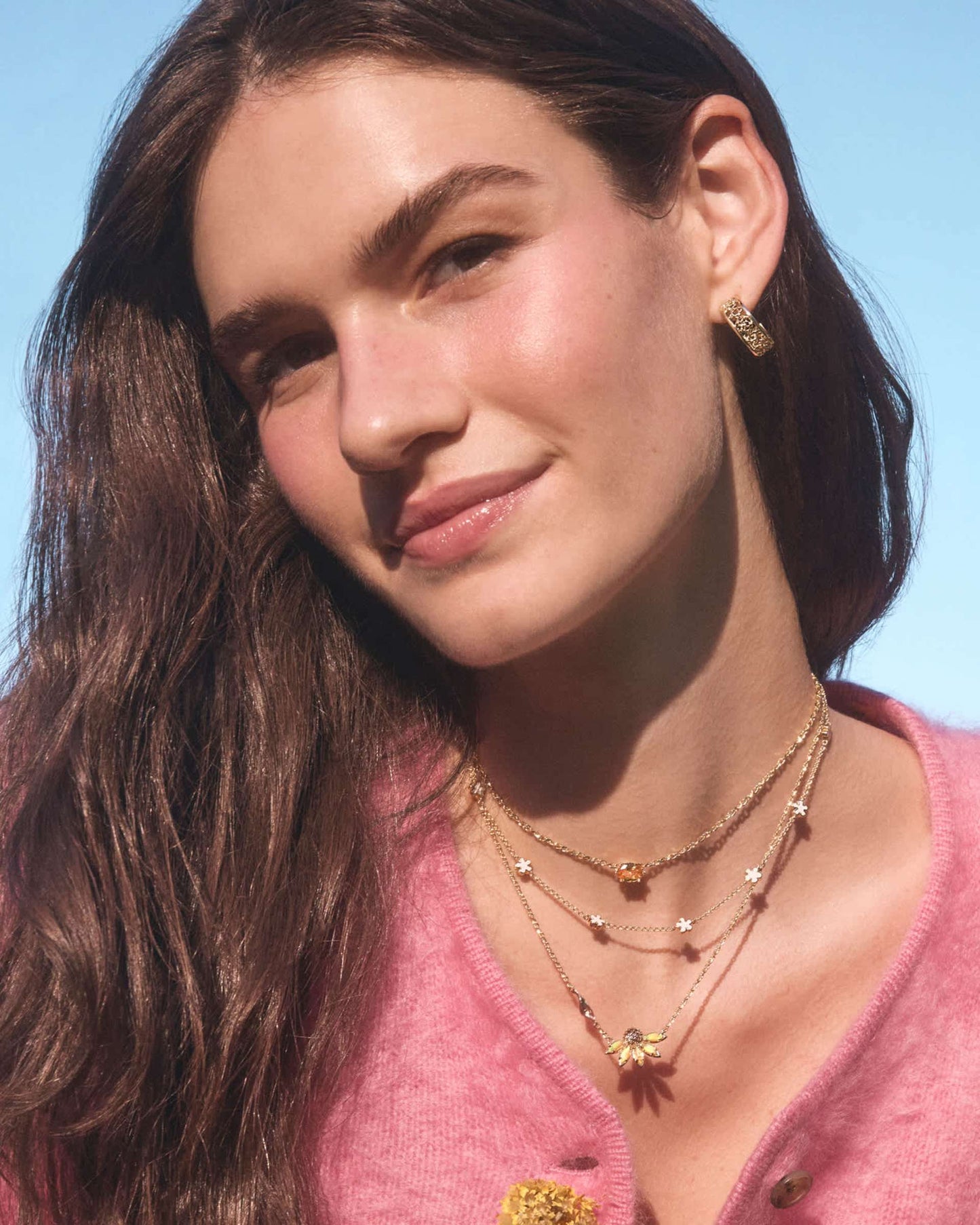 Kendra Scott Jane Gold Strand Necklace - Gold White Enamel