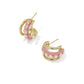 Kendra Scott Jane Huggie Earrings - Gold Dark Pink Enamel