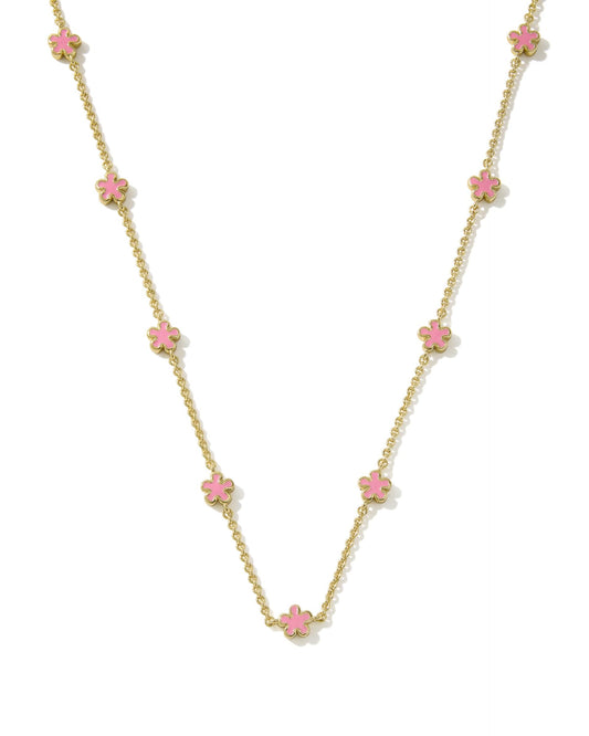 Kendra Scott Jane Strand Necklace - Gold Dark Pink Enamel