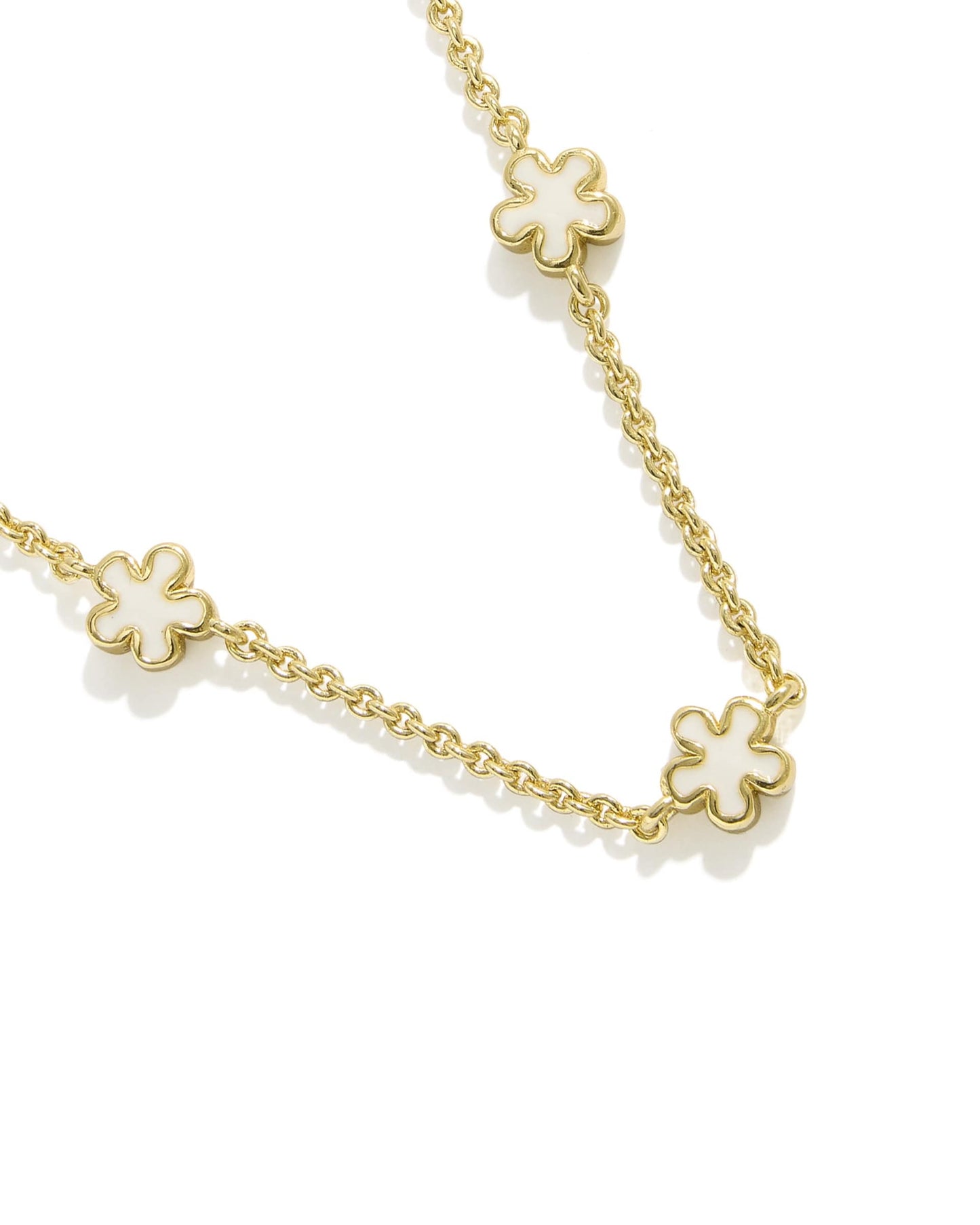 Kendra Scott Jane Gold Strand Necklace - Gold White Enamel