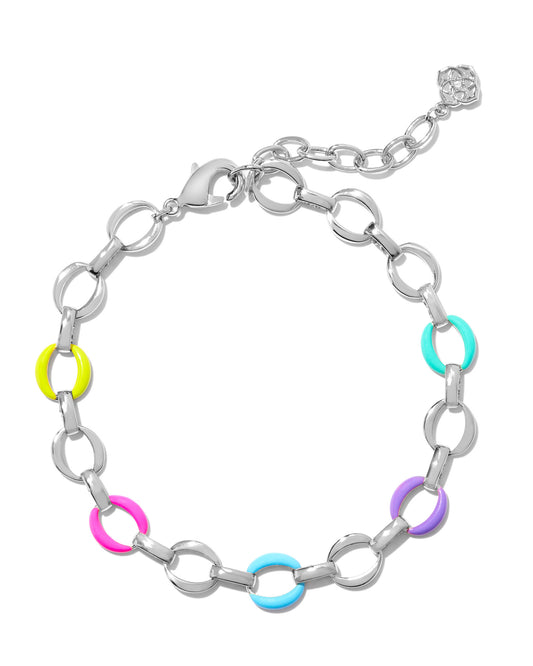 Kendra Scott Kelsey Chain Bracelet-Silver Multi Mix