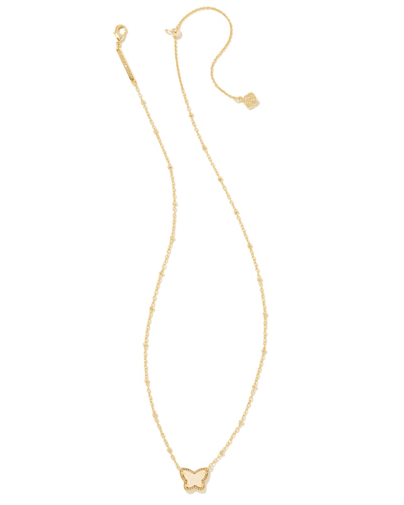Kendra Scott Lillia Small Short Pendant Necklace-Gold Iridescent Drusy