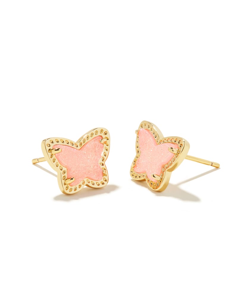 Kendra Scott Lillia Stud Earring-Gold Light Pink Drusy