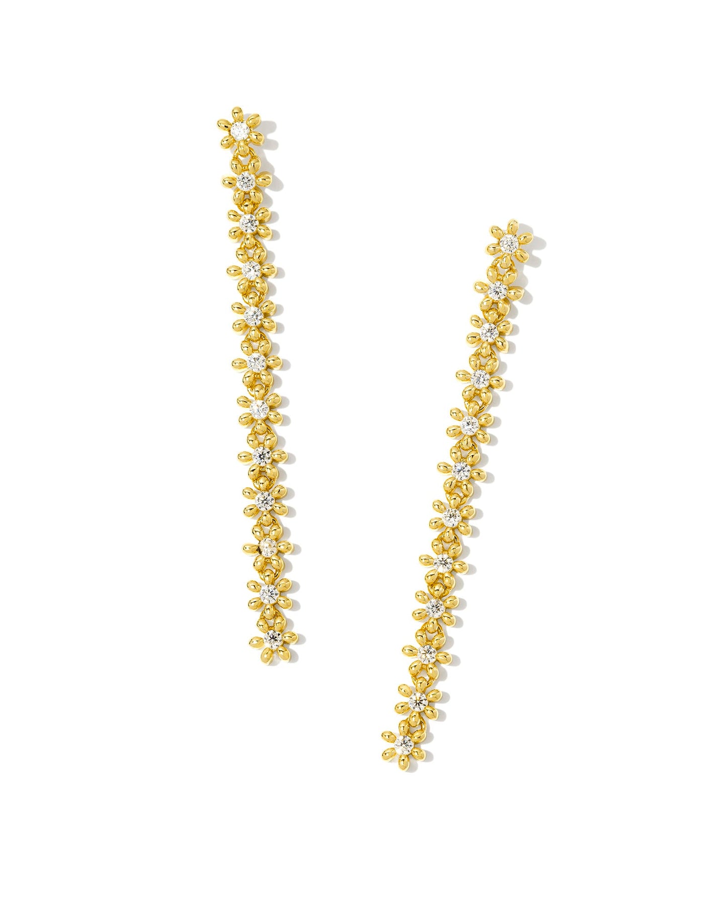 Kendra Scott Nydia Linear Earring  - Gold White Crystal