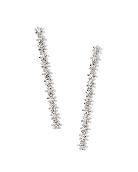 Kendra Scott Nydia Linear Earring  - Silver White Crystal