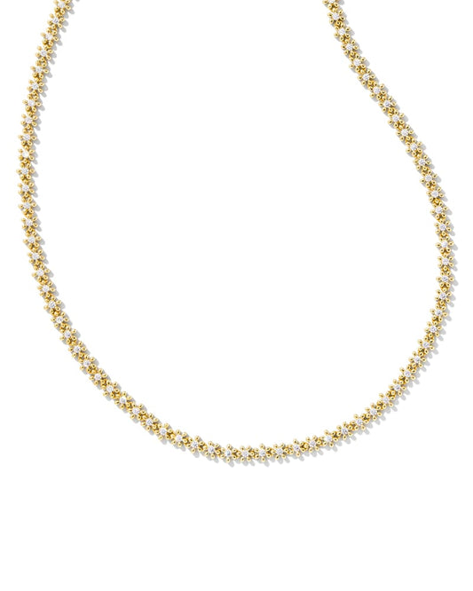 Kendra Scott Nydia Strand Necklace - Gold White Crystal