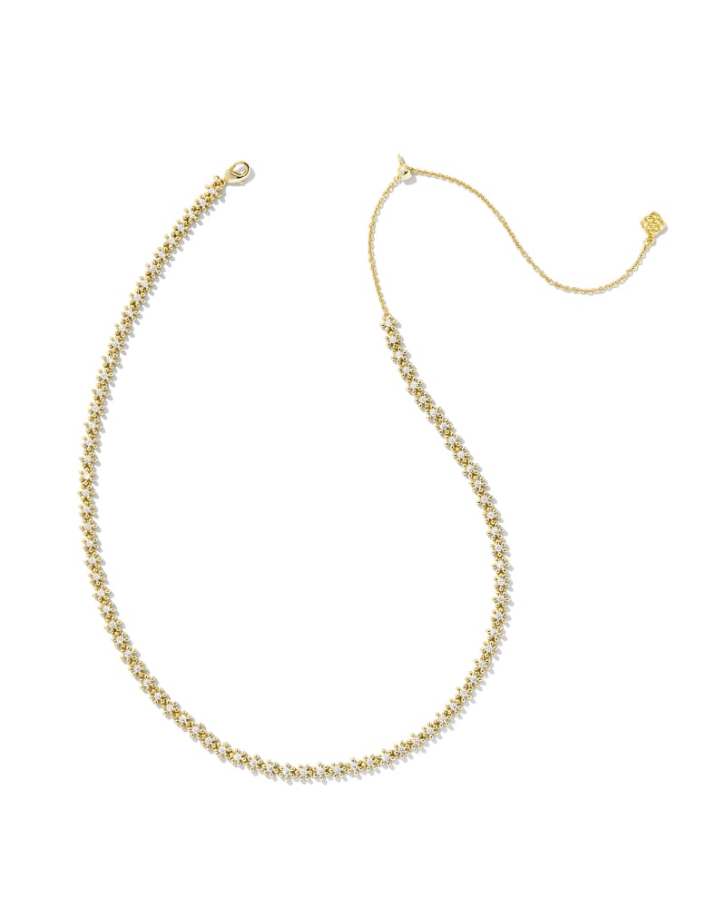 Kendra Scott Nydia Strand Necklace - Gold White Crystal