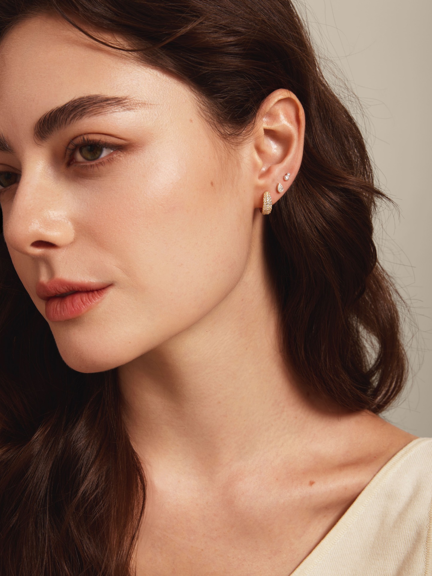LeMel “Brooklyn CZ” Huggie Earrings