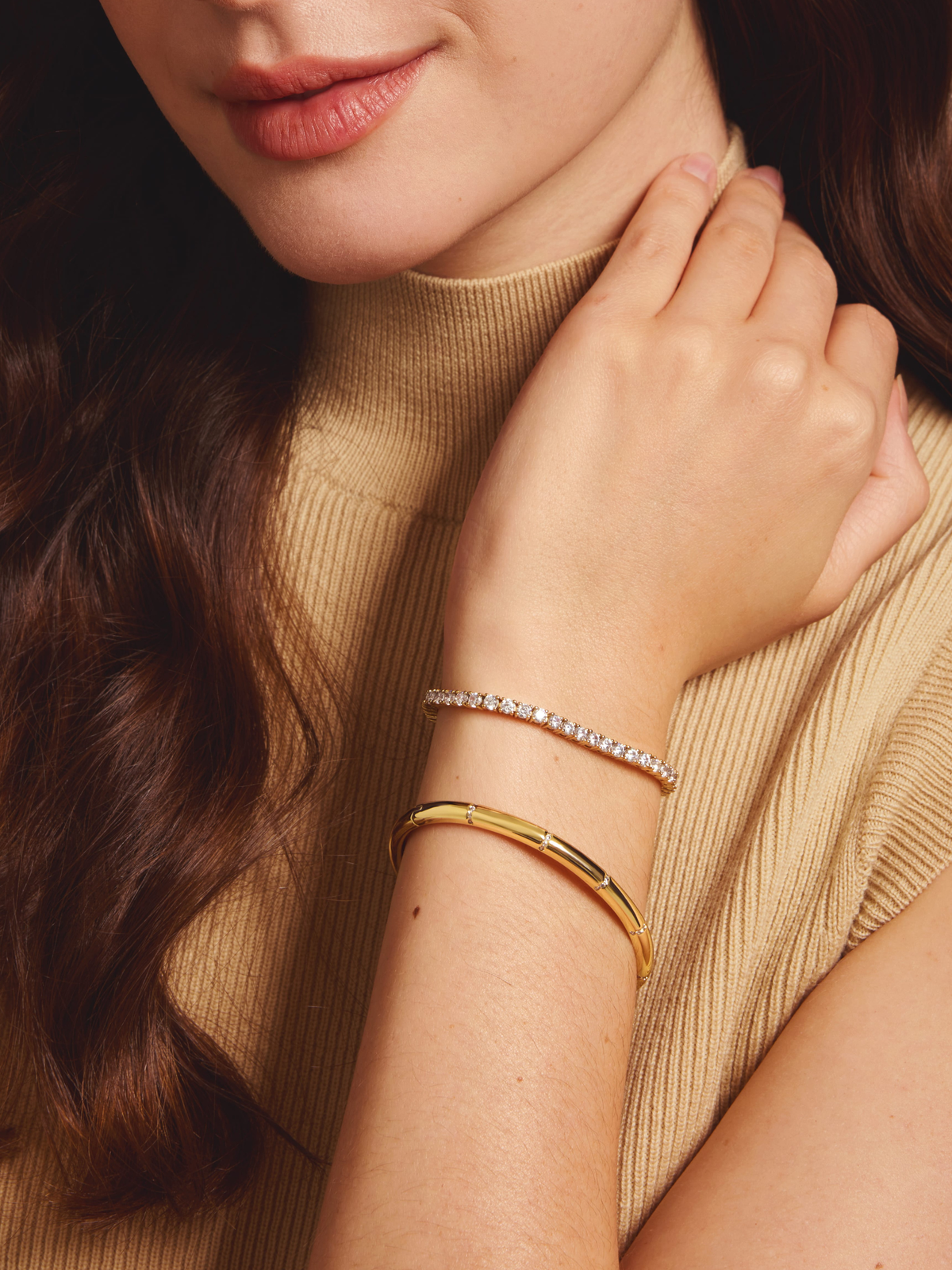 LeMel "Charlotte" CZ Bangle-Gold