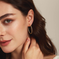 LeMel "Ophelia" CZ Hoop Earrings-Gold
