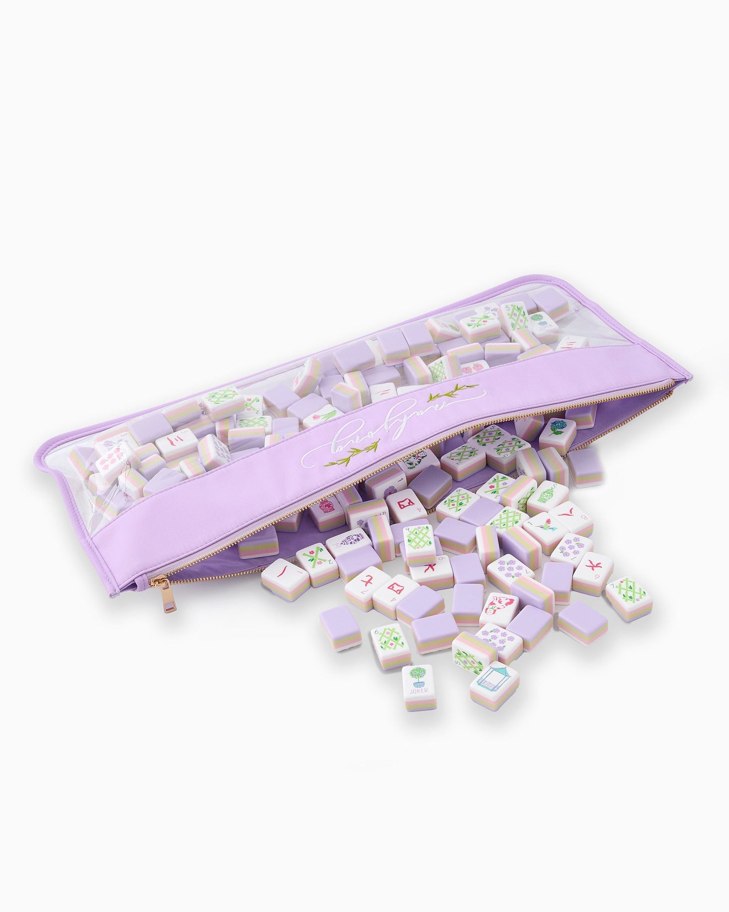 Oh My Mahjong Mahjong Bag-Lilac Script