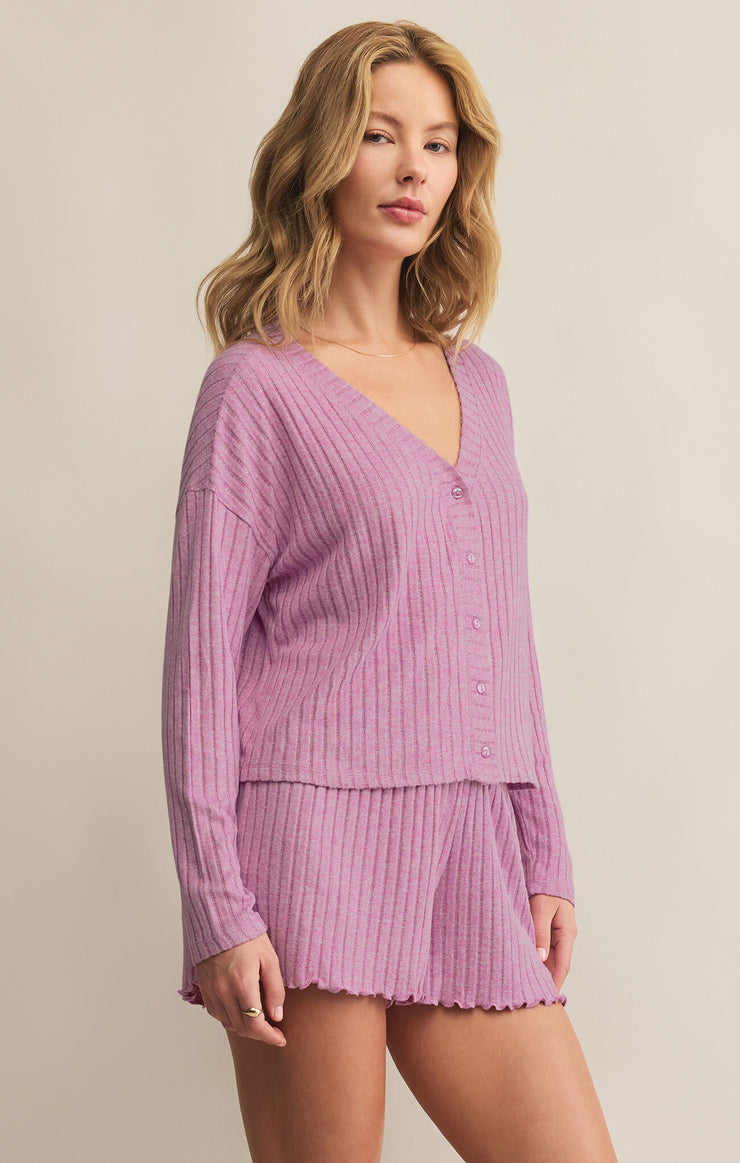 Z Supply Mara L/S Knit Cardigan- Violet Gem