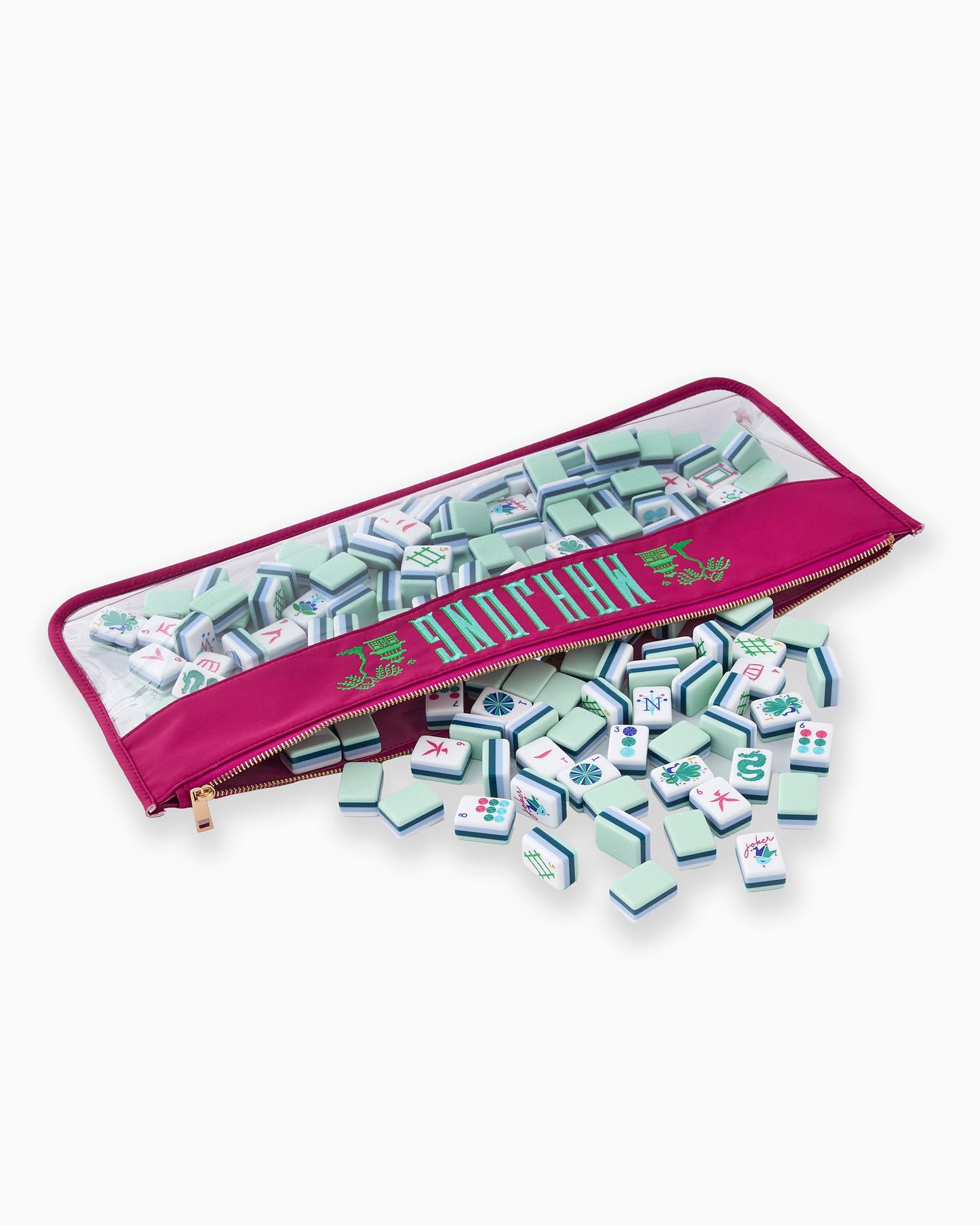 Oh My Mahjong Mahjong Bag-Magenta Pagoda