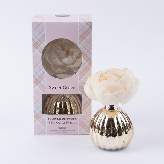 Bridgewater Candle Co. "Sweet Grace" Mercury Glass Flower Diffuser