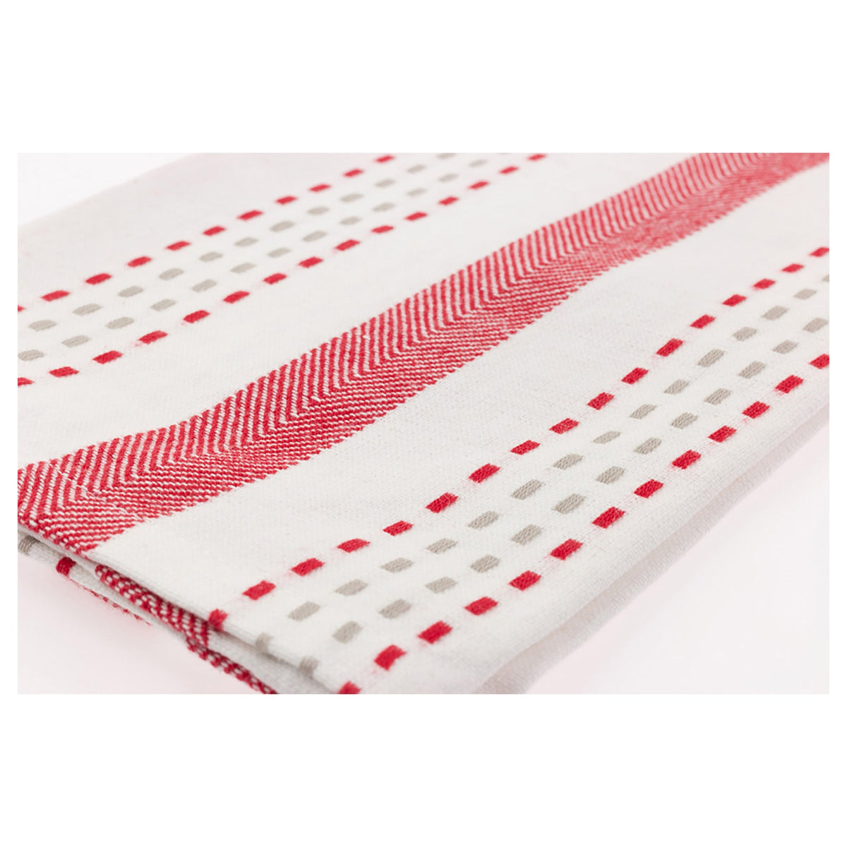 Boston International "Red Stripe & Plaid" Tea Towels -Set of 2