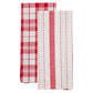 Boston International "Red Stripe & Plaid" Tea Towels -Set of 2