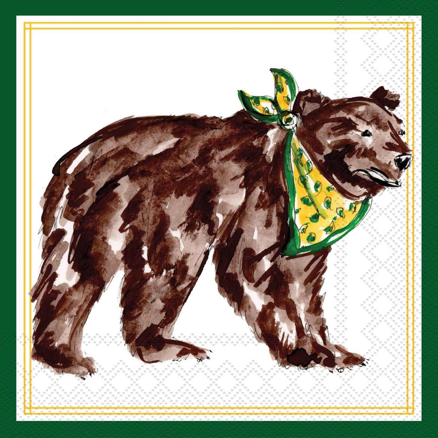 Rosanne Beck Cocktail Napkins- Yellow Bear