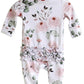 Caden Lane “Millie's Dusty Rose Floral” Ruffle Zipper Footie