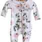 Caden Lane “Millie's Dusty Rose Floral” Ruffle Zipper Footie